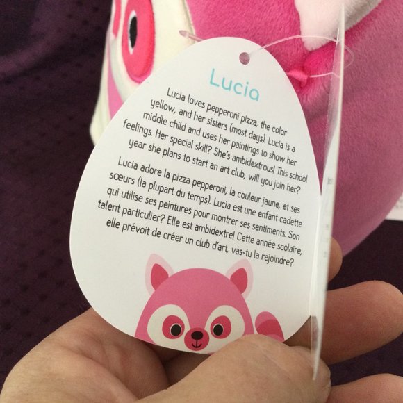 Squishmallows 8” Lucia the Lemur Plush NWT Squeeze and Cuddle Me - Picture 5 of 6